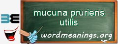 WordMeaning blackboard for mucuna pruriens utilis
